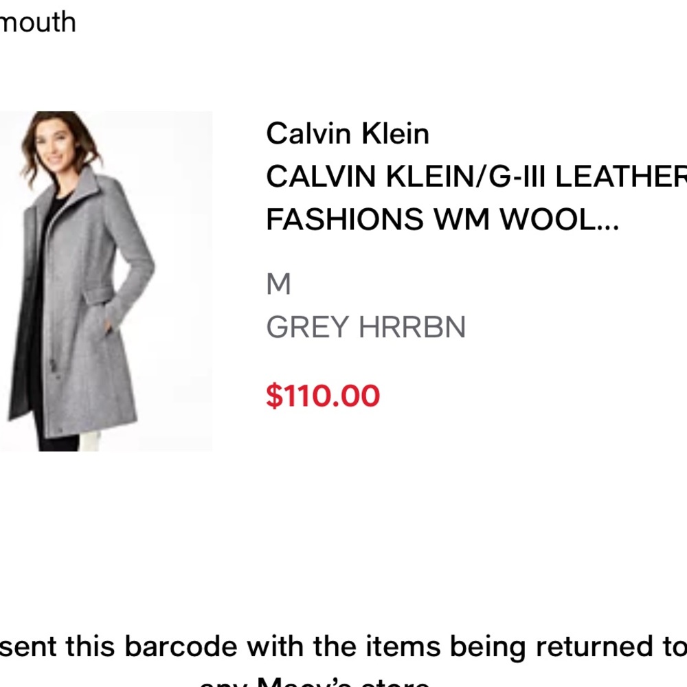 Calvin Klein Women's Grey Coat - Picture 6 of 7